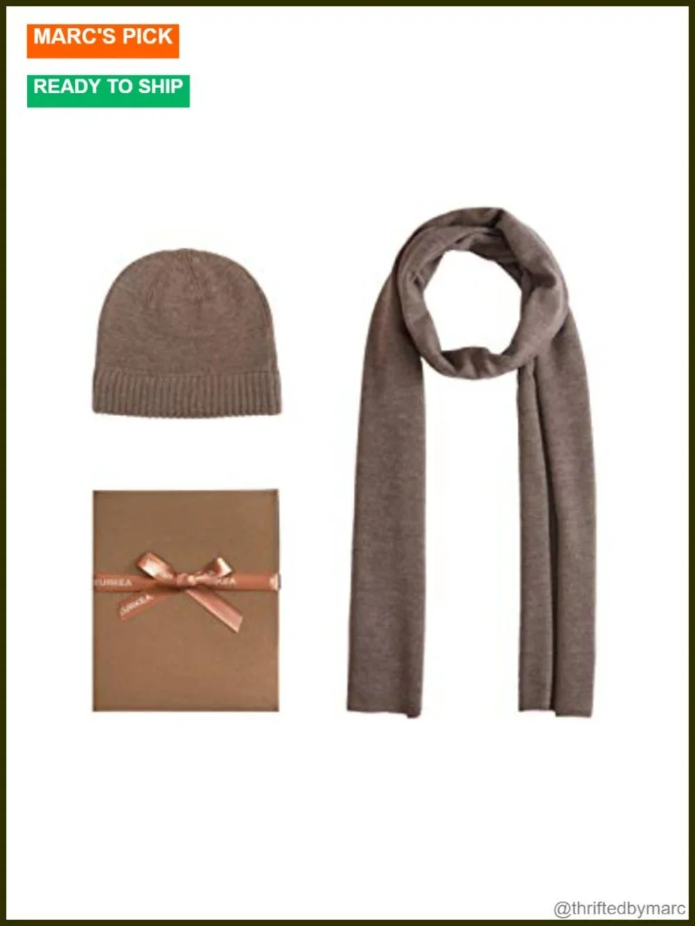 100% Merino Wool Scarf & Beanie Gift Set, Lightweight, Scratch-Resistant, Men's